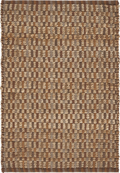 2’ x 3’ Tan Checkered Mid Century Scatter Rug