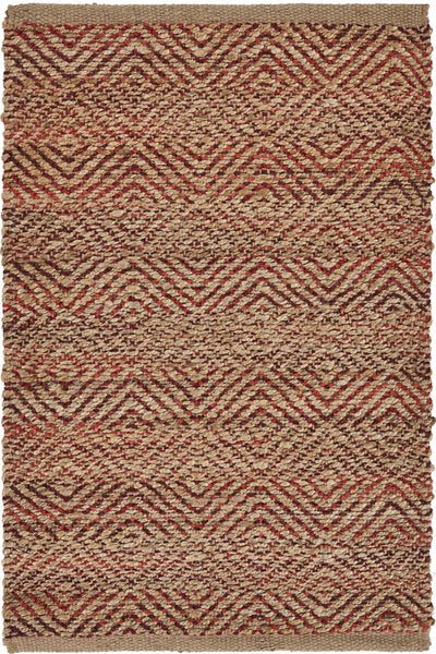 2’ x 3’ Beige and Burgundy Diamonds Scatter Rug