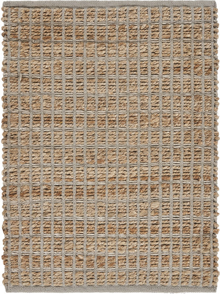 2’ x 3’ Tan and Gray Detailed Grid Scatter Rug