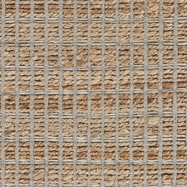 2’ x 3’ Tan and Gray Detailed Grid Scatter Rug