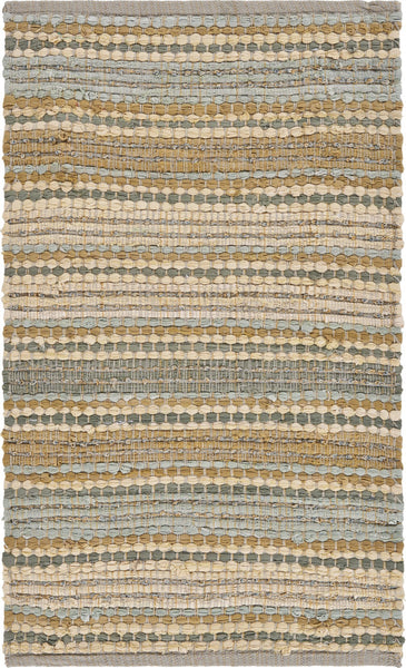 2’ x 3’ Tan and Gray Accent Striped Scatter Rug
