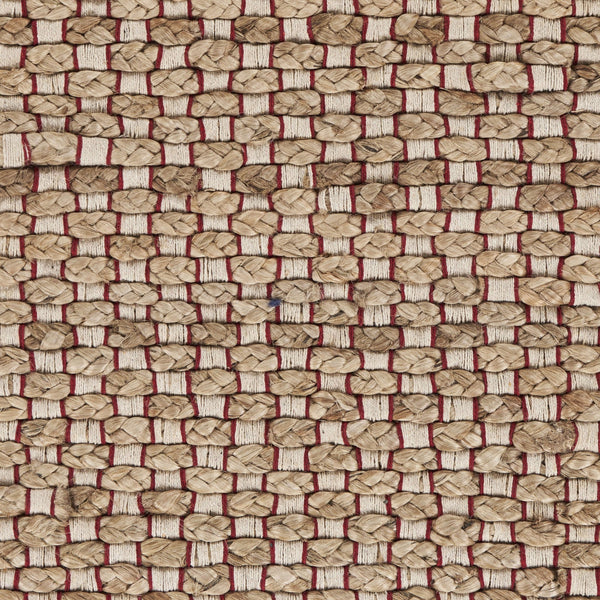 2’ x 3’ Tan and Burgundy Checkered Scatter Rug