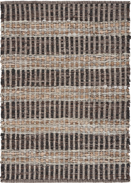 2’ x 3’ Brown and Tan Geometric Panel Scatter Rug