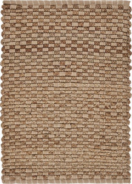 2’ x 3’ Tan and Beige Checkered Scatter Rug