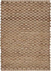 2’ x 3’ Tan and Beige Checkered Scatter Rug