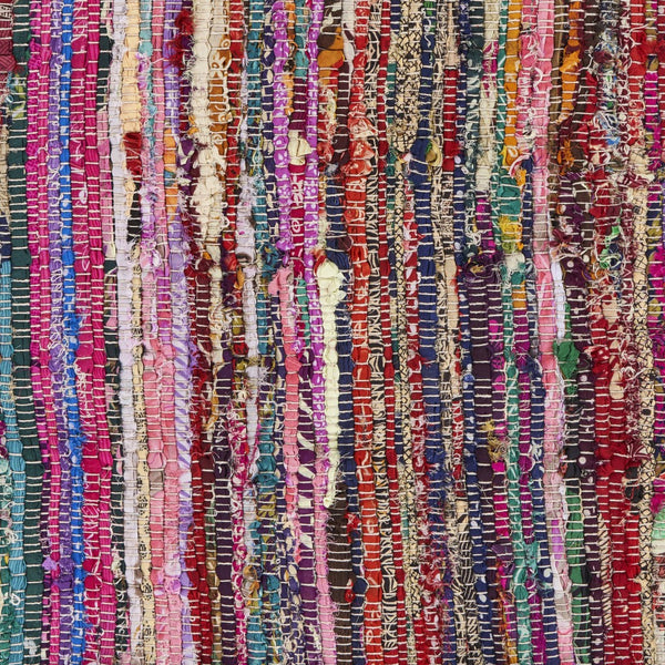 2’ x 3’ Colorful Fringed Striped Scatter Rug