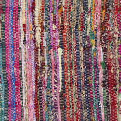 2’ x 3’ Colorful Fringed Striped Scatter Rug