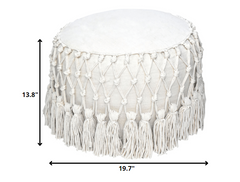 Boho Macrame Natural Pouf Ottoman