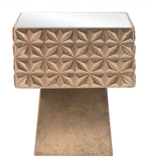 Tribal Gold Mirror Side Table