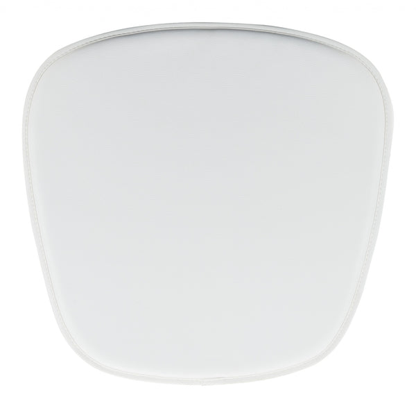 White Faux Leather Cushion Chair Pad