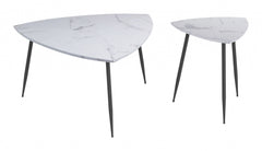 Set of Two White Accent Tables