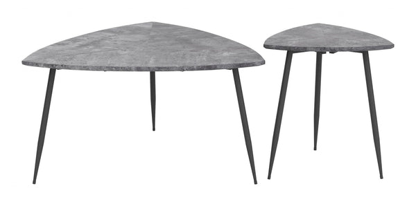 Set of Two Gray Accent Tables