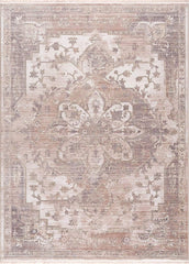 2' x 4' Beige Classic Medallion Area Rug