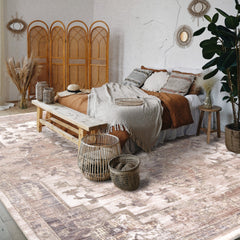 4' x 6' Beige Classic Medallion Area Rug