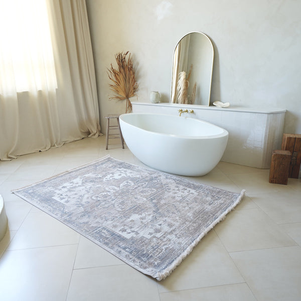 4' x 6' Beige Classic Medallion Area Rug