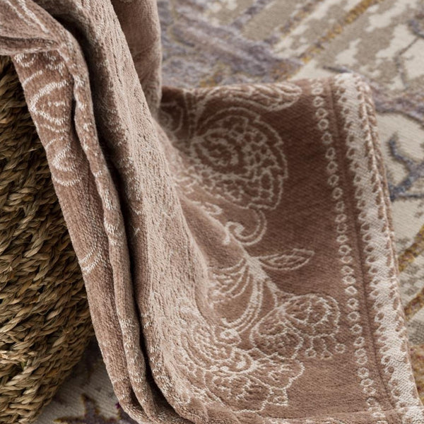 2' x 10' Beige Faded Tribal Motifs Runner Rug