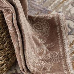 2' x 10' Beige Faded Tribal Motifs Runner Rug