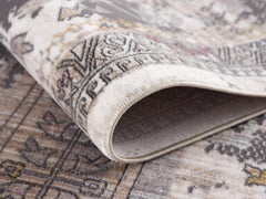 2' x 20' Gray Faded Tribal Motifs Runner Rug