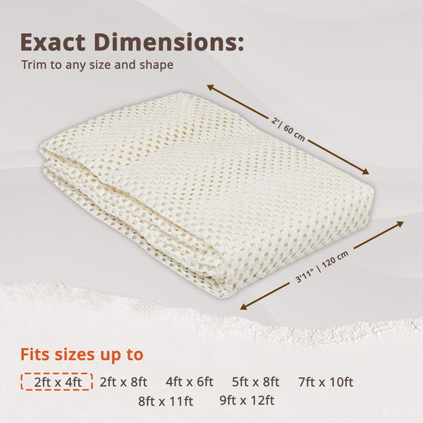 2' x 4' Ivory King's Premium Non Slip Rug Pad