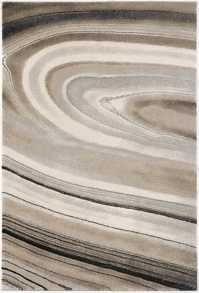 8' x 11' Cream and Tan Abstract Marble Area Rug