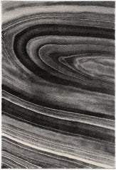 7' x 10' Dark Gray Abstract Illusional Area Rug