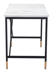 Modern Black and White Faux Marble Table Desk