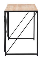 Light Natural Wood and Black Table Desk