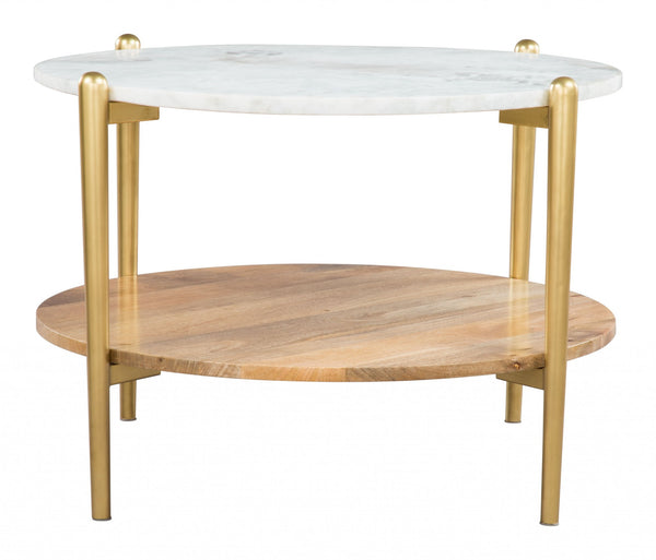 White and Gold Marble Top Table