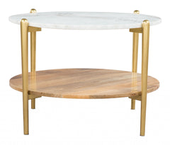 White and Gold Marble Top Table
