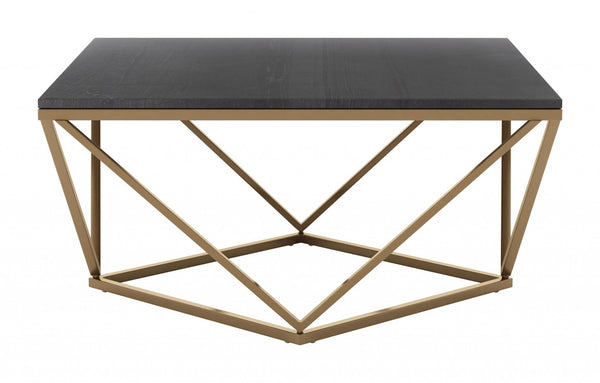 Black Marble and Gold Coffee Table