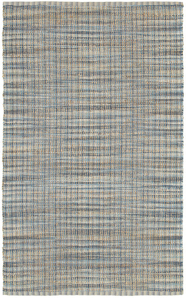 5' x 8' Navy and Natural Interwoven Area Rug