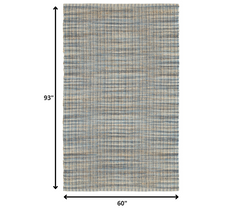 5' x 8' Navy and Natural Interwoven Area Rug