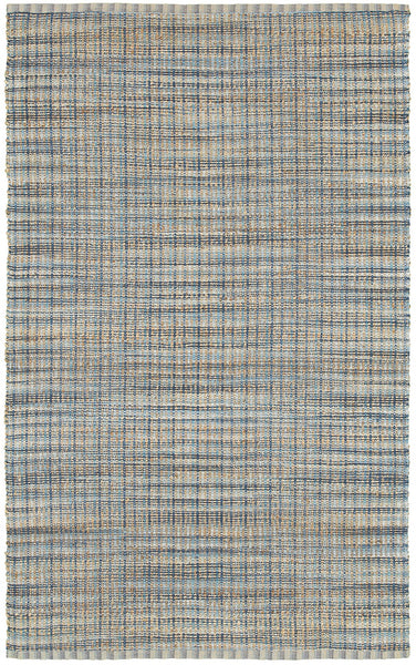 8' x 10' Navy and Natural Interwoven Area Rug