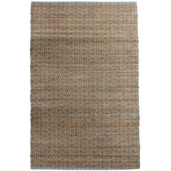 9' x 12' Sky Blue and Tan Interwoven Area Rug