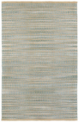 9' x 12' Tan and Seafoam Striated Area Rug
