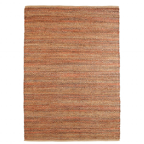 9' x 12' Burgundy and Tan Ombre Area Rug