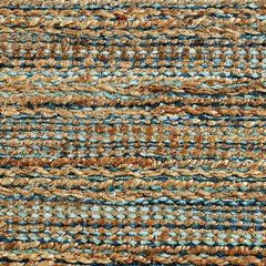 9' x 12' Teal and Natural Braided Jute Area Rug