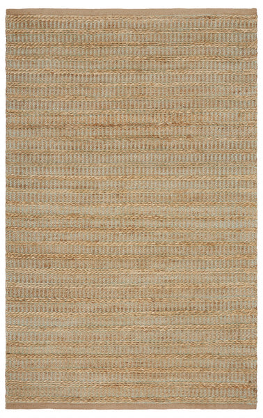8' x 10' Tan and Seafoam Braided Area Rug