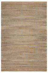 5' x 8' Tan and Navy Braided Jute Area Rug
