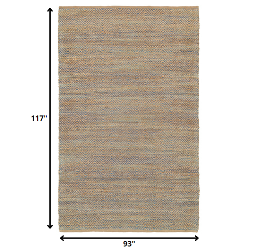 8' x 10' Tan and Navy Boho Chic Area Rug