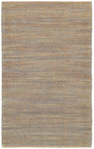9' x 12' Tan and Navy Boho Chic Area Rug