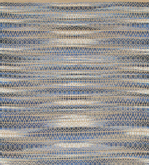 9' x 12' Round Navy and Tan Striated Area Rug