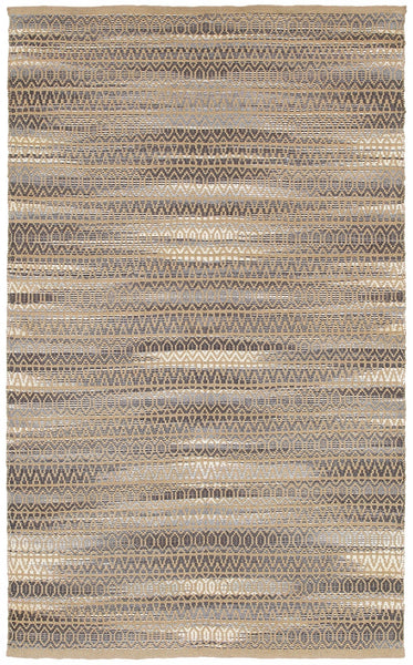5' x 8' Gray and Tan Striated Runner Rug