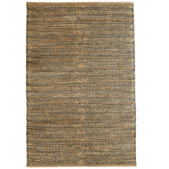 9' x 12' Gray and Natural Braided Striped Area Rug