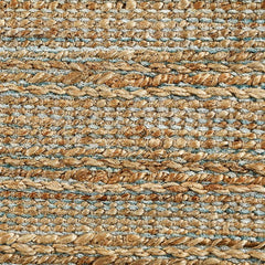 8' x 10' Blue and Natural Braided Jute Area Rug