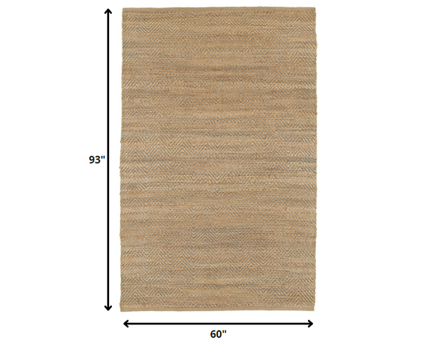 5' x 8' Tan and Gray Boho Chic Area Rug