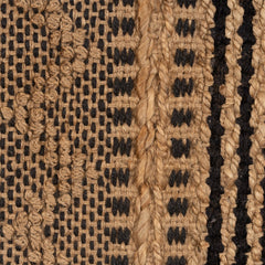 5' x 8' Tan and Black Intricate Striped Area Rug
