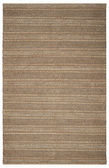 5' x 8' Tan and Gray Intricate Striped Area Rug