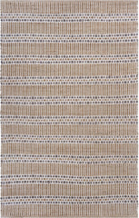 5' x 8' Tan and Gray Detailed Stripes Area Rug