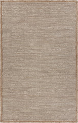 5' x 8' Tan and White Braid Border Area Rug